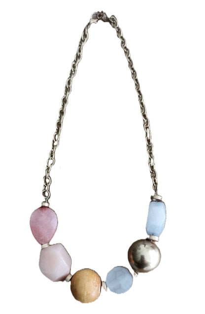 Mixed media bead necklace