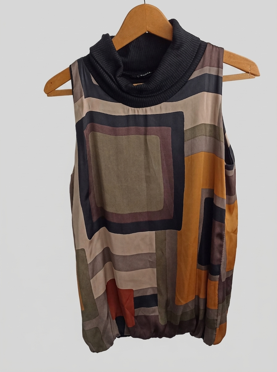 Sleeveless silky top